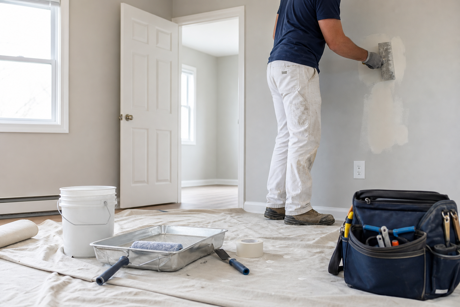 Interior rental property drywall and paint repair work
